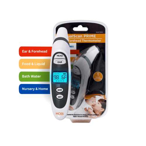 MOBI DualScan Prime Ear & Forehead Thermometer with Food & Bottle Readings, Fever Thermometer, Object Thermometer, Baby Food Thermometer, Hsa Eligible/Approved, Over 8 Million Sold