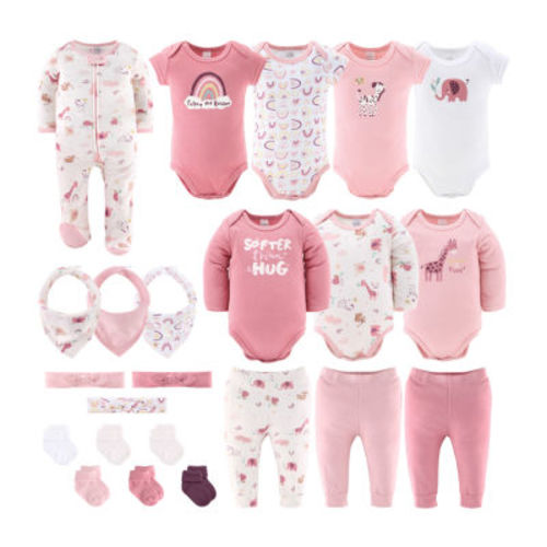 The Peanutshell Rainbow Safari Baby Girls 23-pc. Baby Clothing Set