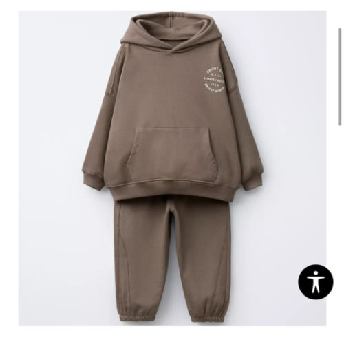 TEXT JOGGING HOODIE AND JOGGER PANTS SET - Light brown | ZARA United States