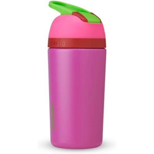 Owala Kids Flip Insulated Stainless-Steel Water Bottle with Straw and Locking Lid, 14-Ounce, Pink/Purple (All the Berries)