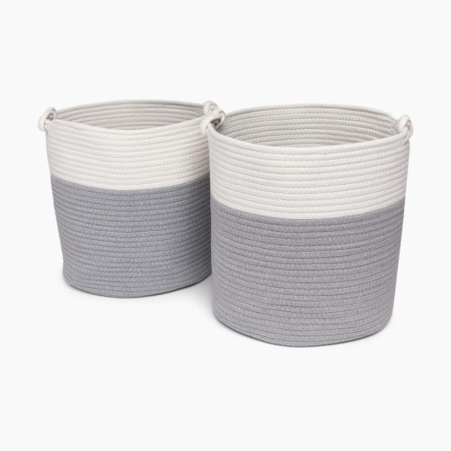 Sprucely Cubby Rope Basket (2 Pack) - Grey, Medium