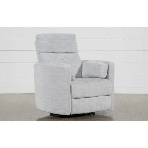 Rayna Dove Grey Nursery Power Swivel Glider Recliner with USB | Rocker | Living Spaces