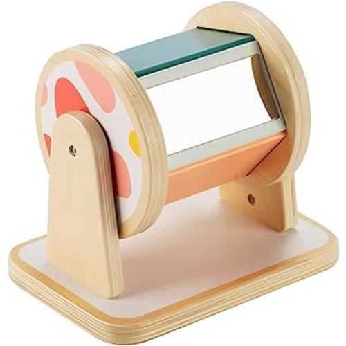 Twefex Montessori Spinning Drum, Montessori Toys for Babies 6-12 Months, Montisory Baby Toys for 1 Year Old Infant, Wooden Toys for Baby
