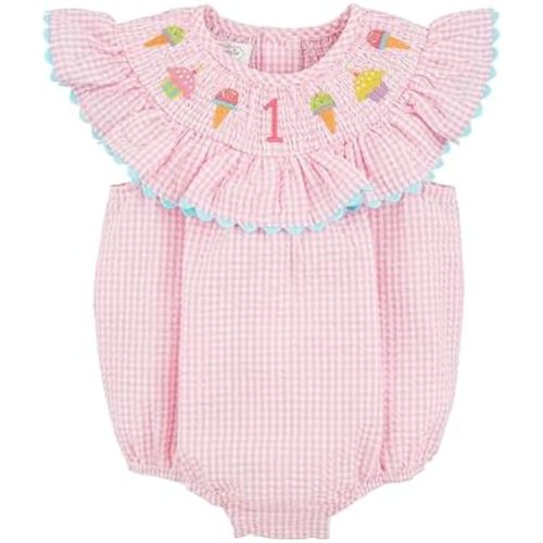 Mud Pie baby-girls Smocked Birthday Bubble