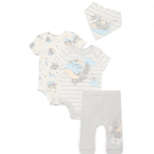 Disney Baby Wishes and Dreams Character Baby Layette Newborn Essentials Gift Set, 4-Piece, Sizes Newborn-12 Months