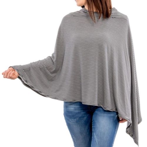 Weesprout Nursing Cover For Breastfeeding, Soft & Breathable Nursing Cover - Grey Stripe