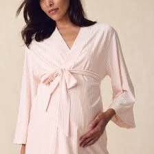LAKE | Women | DreamModal® Pajamas | English Rose Pencil Stripe Maternity Kimono Bundle