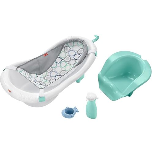 Fisher-Price Baby 4-in-1 Sling 'n Seat Tub, Bubbles, Convertible Baby to Toddler Bath Tub - bubbles