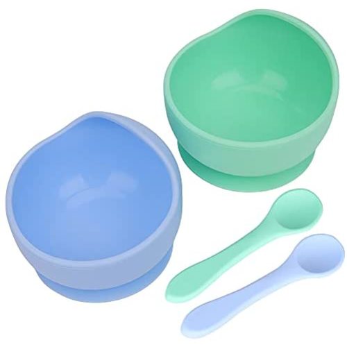 2 Pack Baby Bowls, Silicone Stay up Food Bowl for Kids and Toddlers with Improved Super Suction Base