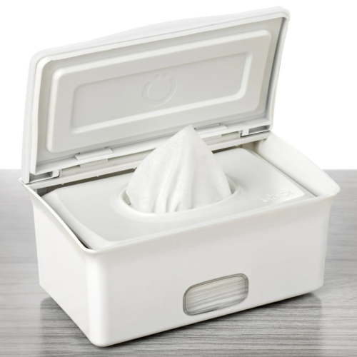 Ubbi Baby Wipes Dispenser Features Weighted Plate & Secure Seal, Diapering Essential, White 1 Count