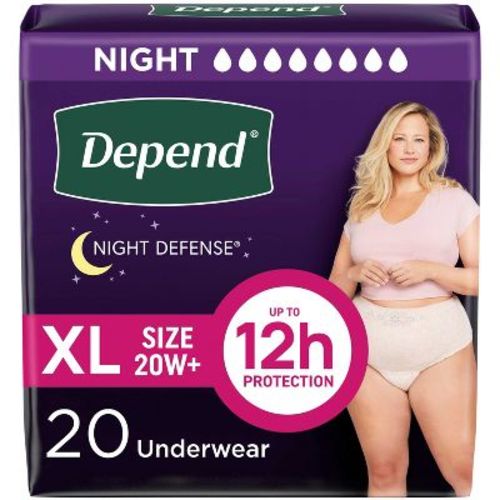 Depend Night Defense Adult Incontinence Underwear for Women - Overnight Absorbency - Blush
