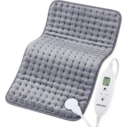 Electric Heating Pad, 2025 Upgraded Dual Mode Controller (Manual and auto Off Mode),Multiple Safety protections, Comfortable Soft, Machine Washable（12"x 24" Grey）