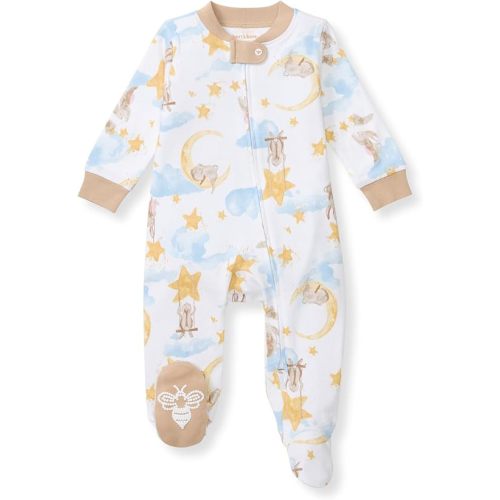 Burt's Bees Baby Boys' Sleep & Play PJs, 100% Organic Cotton One-Piece Zip Front Jumpsuit, Baby Boys Footie Pajamas & PJs