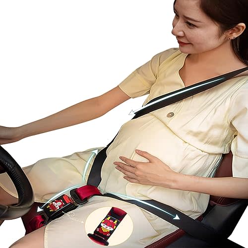 Cushion Pregnancy Bump Strap-Seat Adjuster for Mother-Protect Tummy-Prevent Compression of Abdomen(RED)