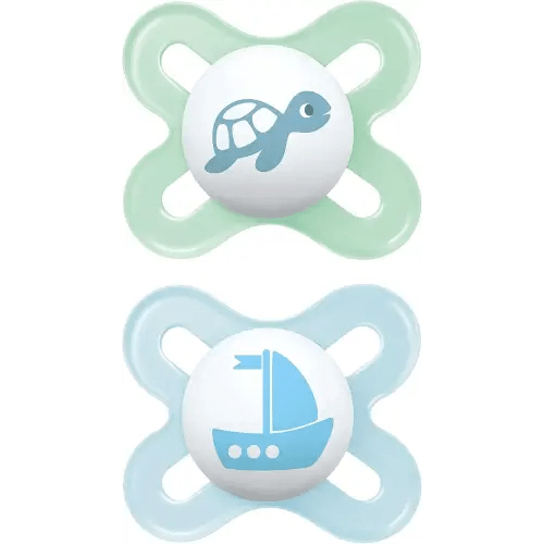 MAM Original Start Newborn Baby Pacifier, Best Pacifier for Breastfed Babies, Sterilizer Case, 2 Pack,0-3 Months, Boy