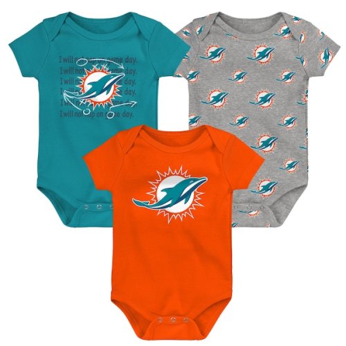 Miami Dolphins Newborn & Infant Team Starter 3-Pack Bodysuit Set