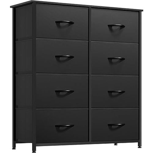 YITAHOME Fabric Dresser with 8 Drawers, Tall Dresser with Fabric Bins, Storage Tower Unit, Chest of Drawers for Living Room, Hallway