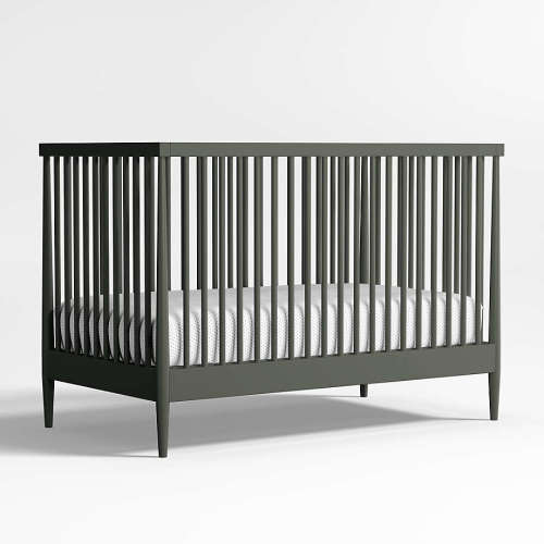 Hampshire Olive Green Wood Convertible Baby Crib
