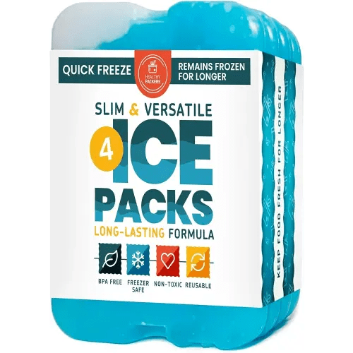 Healthy Packers Ice Packs for Lunch Boxes & Coolers - Freezer Packs - Original Cool Pack | Cooler Accessories for Beach, Camping & Fishing | Slim & Long-Lasting Reusable Ice Pack for Cooler