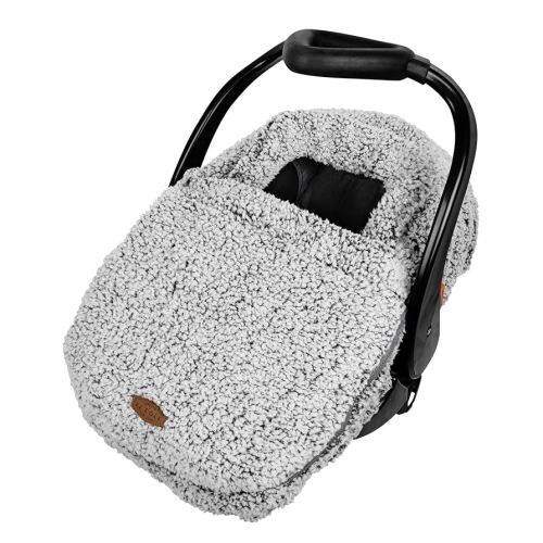 JJ Cole Winter Baby Car Seat Cover - Winter Car Seat Cover for Baby Seat or Stroller - Infant Car Seat Covers with Warm Sherpa Lining - Cuddly Gray