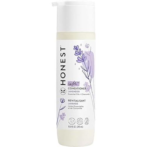 The Honest Company Silicone-Free Conditioner | Gentle for Baby | Naturally Derived, Tear-free, Hypoallergenic | Lavender Calm, 10 fl oz