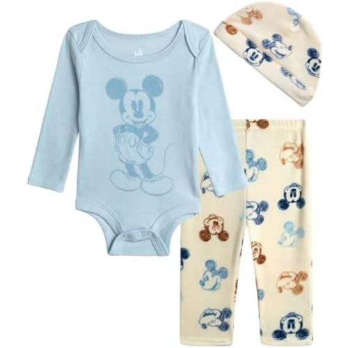 Disney Newborn Baby Take Me Home Set - 3 Piece Newborn Outfit Minnie Mouse, Mickey Mouse, and Winnie the Pooh (Sizes: 0-9M)