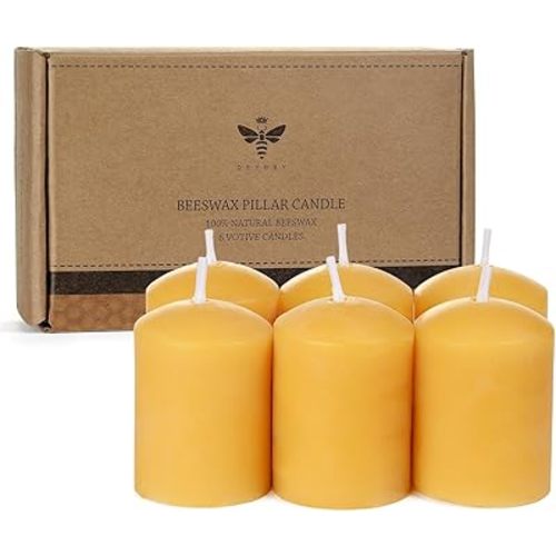Beeswax Votive Candles- 6 Pack