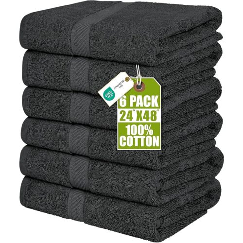 Bath Towels 6 Pack (Grey)