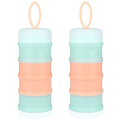 Accmor Baby Formula Dispenser On The Go, Stackable Formula Dispenser for Travel Formula Container to Go, Non-Spill Milk Powder Baby Kids Snack Storage Container, BPA Free, 2 Packs