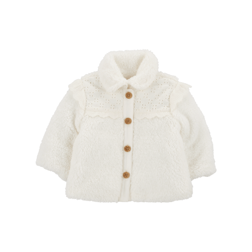 Baby Crochet Sherpa Jacket - Cream - OshKosh | Carter's