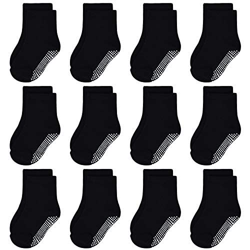 GRPSKCOS Baby Socks Non Slip 12 Pairs Toddler Anti Skid Socks for 0-7 Years Infants Little Kids Boys Girls