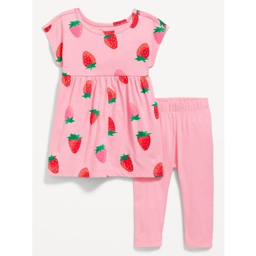 Printed Short-Sleeve Dress and Leggings Set for Baby | Old Navy