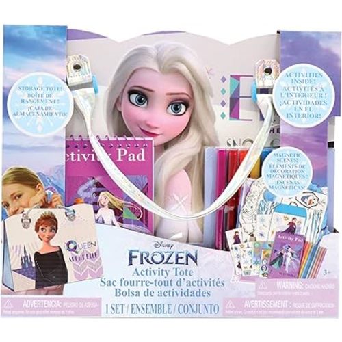 Disney Frozen Activity Tote – Ultimate Princess Adventure Bag with Coloring Books, Stickers, Crayons & Games – Travel-Friendly Art Set for Girls Ages 3+ – Great Gift for Creative Play