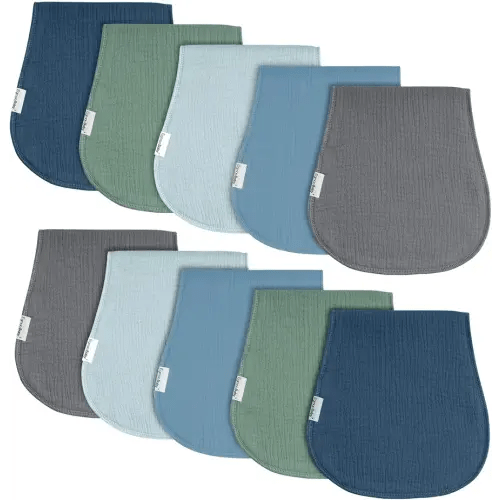 Muslin Burp Cloths for Baby,Organic Cotton Burping Cloths for Babies Boys Girls,Large Spit Up Rags Extra Soft and Absorbent 10 Pack