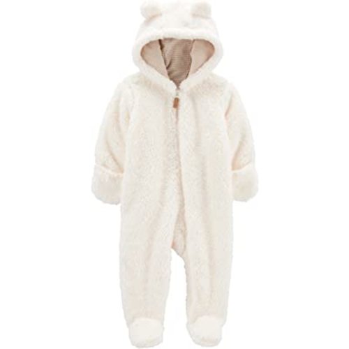 Carter's 0-9 Months Hooded Sherpa Bunting Pram (Vanilla Cream, 3 Months)