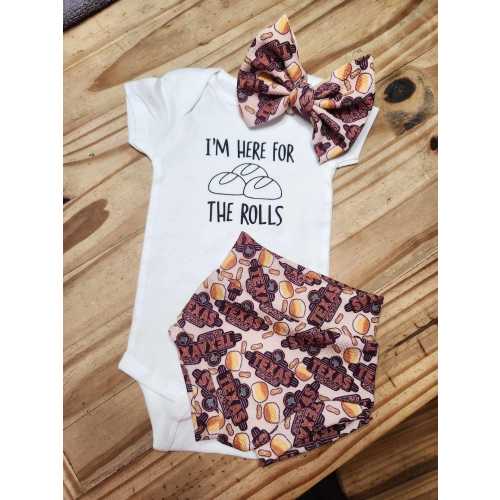 Bummies, roll bodysuit, baby clothes, roll bummies, roll cloths, food clothes, baby, girl clothes, bummies, baby wear, dinner rolls, shorts
