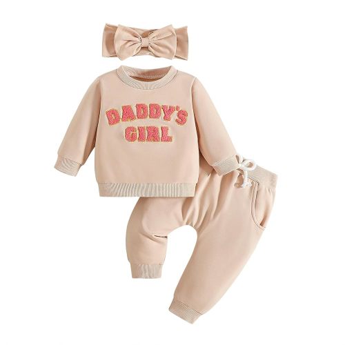 Baby Girl Sweatshirt Clothes Pants Set Joggers Toddler Fall Outfit Infant Sweatsuit