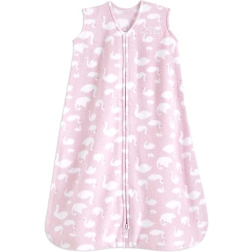 HALO Sleepsack 100% Cotton Wearable Blanket, Micro-Fleece, TOG 1.0, Swans, Medium