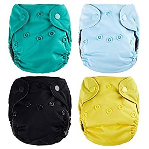 Thank u Mom Pocket Newborn Cloth Diapers for Less Than 12pounds Baby 4 Pack (Nature Colors1)