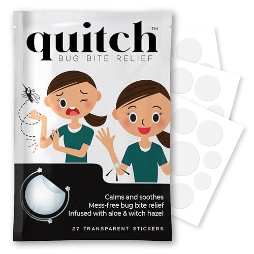 quitch Bug Bite Itch Relief Patch, Mosquito Post Bite Patch for Kids | Bug Bite Patch, Travel Essentials for Kids, Mosquito Anti Itch Cream Alternative Summer Camp Essentials Itch Relief