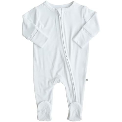 Caden Lane Zippered Baby Footie Pajamas, Soft Onesie Bodysuit with Feet & Double Zipper, Footed One-Piece Jumpsuit for Infant