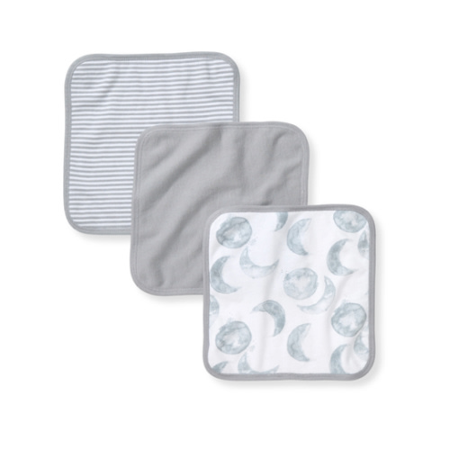 Hello Moon Organic Cotton Knit Terry Washcloths 3 Pack