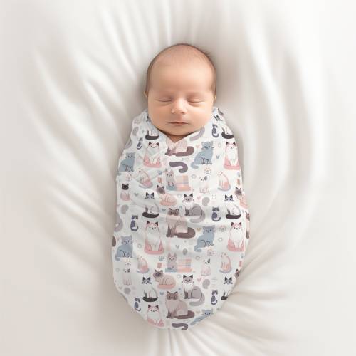 Cats Baby Swaddle Blanket, Perfect for Newborns and Babies, Gender Neutral Design, Baby Shower Gift, Coming Home Accessory, Baby Bedding
