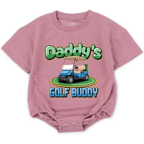 Daddy's Golf Buddy Outfit Girl Baby Romper-One Year 1st 6-12 Months Bodysuit Bubble Gifts Newborn Toddler Infant