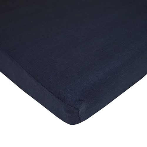American Baby Company Supreme 100% Natural Cotton Fitted Crib Sheet 52" x 28", Enhanced Thickness for Soft, Breathable & Hypoallergenic Jersey Comfort, Navy, Neutral for Boys & Girls