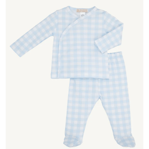 3-6 M, Cameron Cross-Front Set - Buckhead Blue Gingham