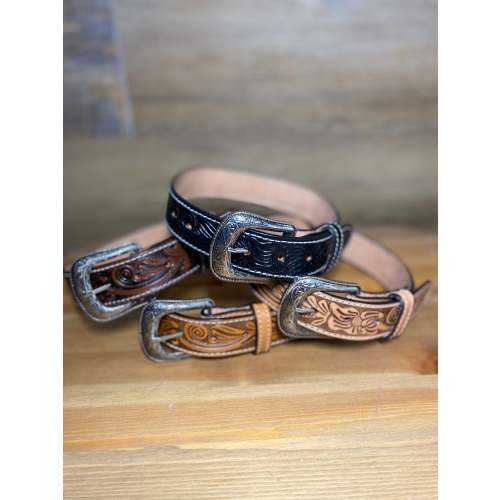 Kids Genuine Leather Embossed Belt Cinto de Piel Cincelado para Niños