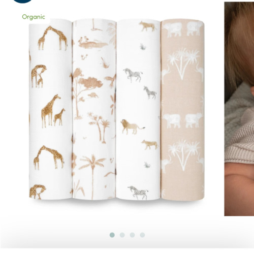 Safari Dreams Organic Cotton Swaddle 4 Pack | aden + anais