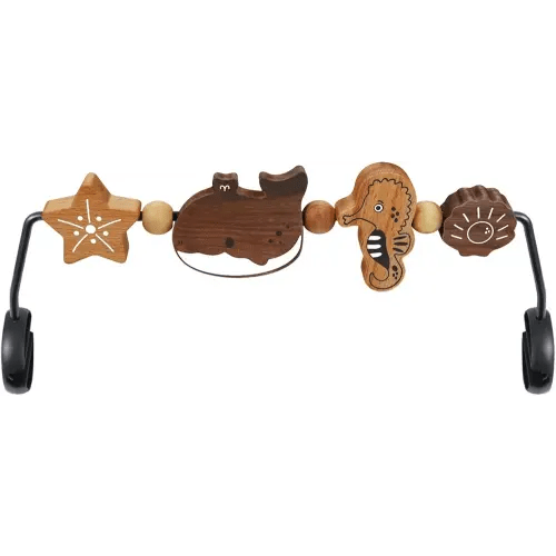Baby Bjorn Bouncer Toy Bar - Toy Bar for Baby Bouncer Soft & Bliss, Easy to Attach and Remove, 360°Rotating Natural Wooden Toys, Exciting Design for Curious Babies, Sea Animals
