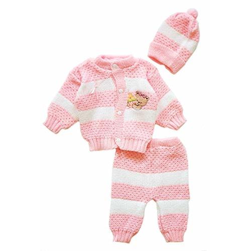 Newborn Baby Boy's Girl's Unisex Warm Winter 3 Pieces Crochet Set